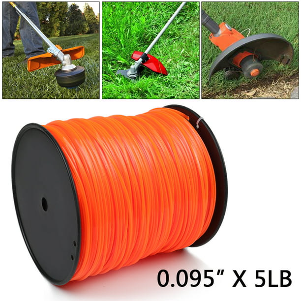 HEAVY DUTY SQUARE ORANGE 750 FEET SPOOL Details about   STRING TRIMMER LINE .118"